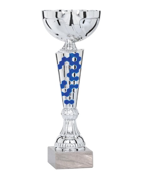 Coupe Économique Métal - 37 cm - Argent / Bleu - Réf FSP-2245