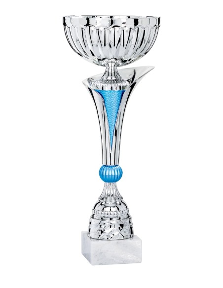 Coupe Économique Métal - 41 cm - Argent / Bleu - Réf FSP-3275