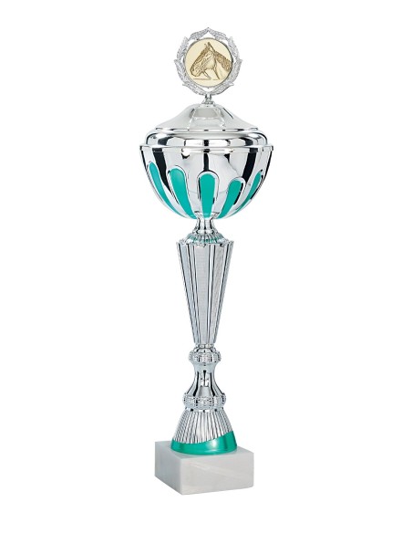 Coupe Économique Métal avec couvercle - 54 cm - Argent / Vert pastel - Réf FSP-2955WS16C