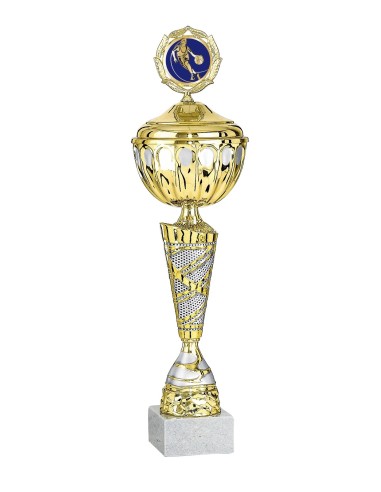 Coupe Économique Métal avec couvercle - 50 cm - Or / Argent Mat - Réf FSP-2655WG16C