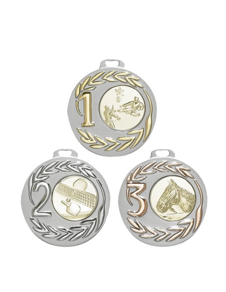 MÉDAILLE PERSONNALISABLE EN Ø50 MM. RÉF : 030 - FINITION OR-ARG-BRZ - RÉF FSP-030