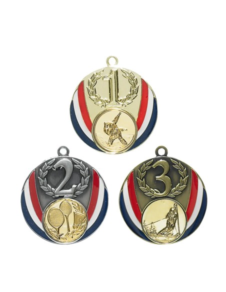 MÉDAILLE PERSONNALISABLE EN Ø50 MM. RÉF : 065 - FINITION OR-ARG-BRZ - RÉF FSP-065