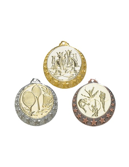 MÉDAILLE PERSONNALISABLE EN Ø32 MM. RÉF : 087 - FINITION OR-ARG-BRZ - RÉF FSP-087
