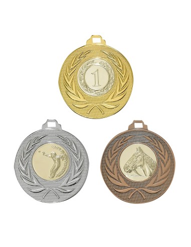 MÉDAILLE PERSONNALISABLE EN Ø50 MM. RÉF : 098 - FINITION OR-ARG-BRZ - RÉF FSP-098