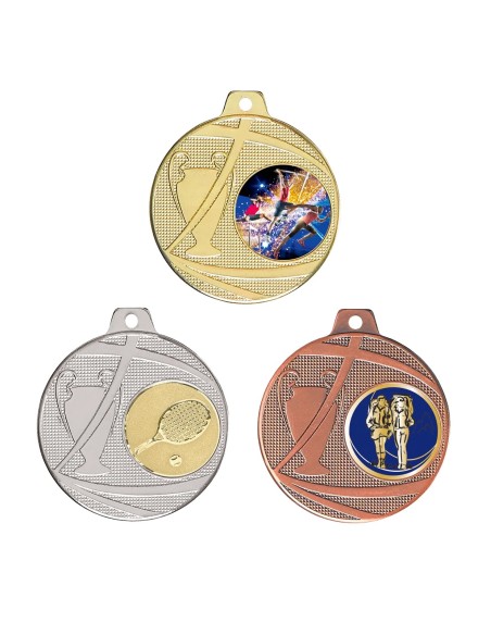 MÉDAILLE PERSONNALISABLE EN Ø50 MM. RÉF : Q-053 - FINITION OR-ARG-BRZ - RÉF FSP-Q-053