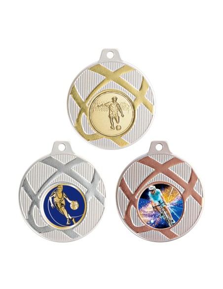 MÉDAILLE PERSONNALISABLE EN Ø50 MM. RÉF : Q-070 - FINITION OR-ARG-BRZ - RÉF FSP-Q-070