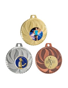 MÉDAILLE PERSONNALISABLE EN Ø40 MM. RÉF : Q-071 - FINITION OR-ARG-BRZ - RÉF FSP-Q-071