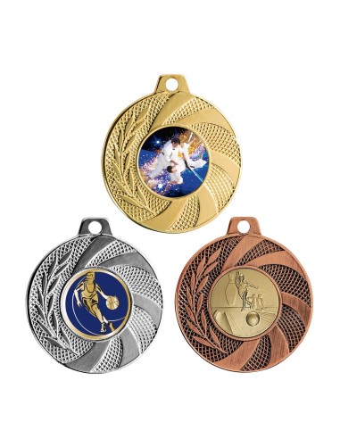 MÉDAILLE PERSONNALISABLE EN Ø50 MM. RÉF : Q-074 - FINITION OR-ARG-BRZ - RÉF FSP-Q-074