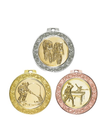 MÉDAILLE PERSONNALISABLE EN Ø70 MM. RÉF : 009 - FINITION OR-ARG-BRZ - RÉF FSP-009