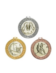 MÉDAILLE PERSONNALISABLE EN Ø70 MM. RÉF : 020 - FINITION OR-ARG-BRZ - RÉF FSP-020