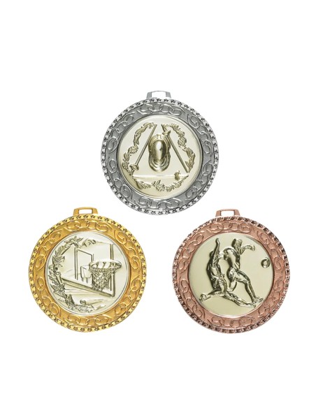 MÉDAILLE PERSONNALISABLE EN Ø70 MM. RÉF : 020 - FINITION OR-ARG-BRZ - RÉF FSP-020