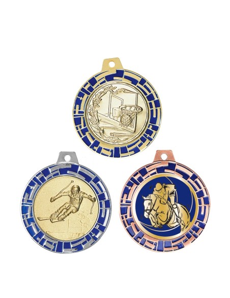 MÉDAILLE PERSONNALISABLE EN Ø70 MM. RÉF : 039 - FINITION OR-ARG-BRZ - RÉF FSP-039
