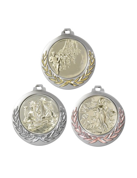 MÉDAILLE PERSONNALISABLE EN Ø70 MM. RÉF : 044 - FINITION OR-ARG-BRZ - RÉF FSP-044