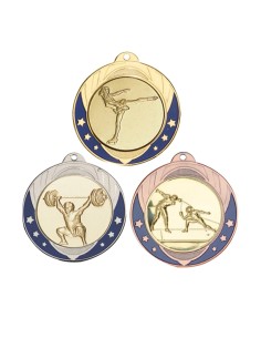 MÉDAILLE PERSONNALISABLE EN Ø70 MM. RÉF : 052 - FINITION OR-ARG-BRZ - RÉF FSP-052