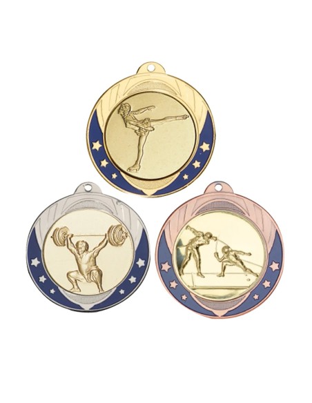 MÉDAILLE PERSONNALISABLE EN Ø70 MM. RÉF : 052 - FINITION OR-ARG-BRZ - RÉF FSP-052