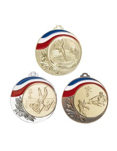 MÉDAILLE PERSONNALISABLE EN Ø70 MM. RÉF : 063 - FINITION OR-ARG-BRZ - RÉF FSP-063