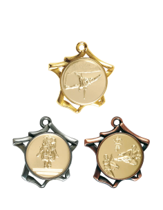 MÉDAILLE PERSONNALISABLE EN Ø70 MM. RÉF : F3 - FINITION OR-ARG-BRZ - RÉF FSP-F3