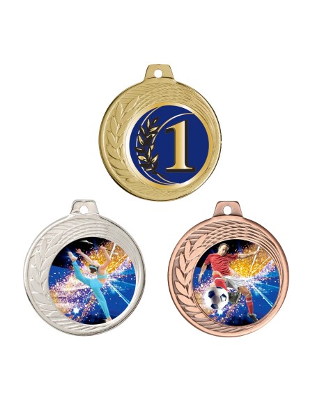 MÉDAILLE PERSONNALISABLE EN Ø70 MM. RÉF : Q-037 - FINITION OR-ARG-BRZ - RÉF FSP-Q-037