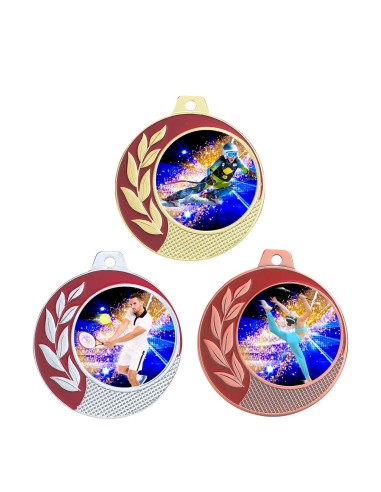 MÉDAILLE PERSONNALISABLE EN Ø70 MM. RÉF : Q-054 - FINITION OR-ARG-BRZ - RÉF FSP-Q-054