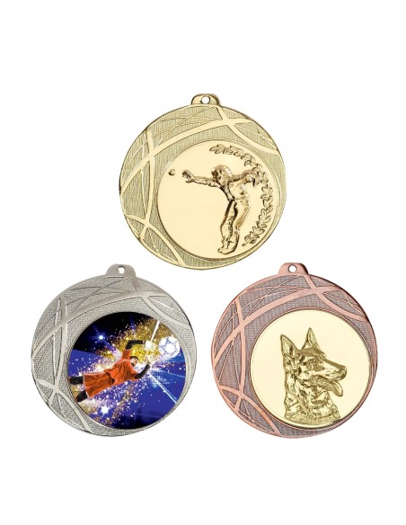 MÉDAILLE PERSONNALISABLE EN Ø70 MM. RÉF : 016 - FINITION OR-ARG-BRZ - RÉF FSP-016