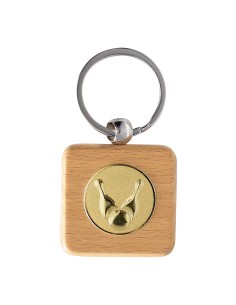PORTE CLEF BOIS PERSONNALISABLE 40MM PASTILLE 25MM FSP-KB04