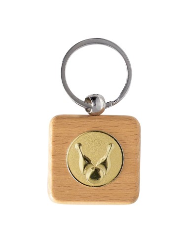 PORTE CLEF BOIS PERSONNALISABLE 40MM PASTILLE 25MM FSP-KB04