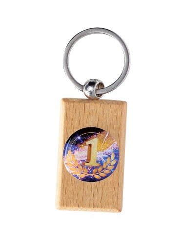 PORTE CLEF BOIS PERSONNALISABLE 45MM PASTILLE 25MM FSP-KB05