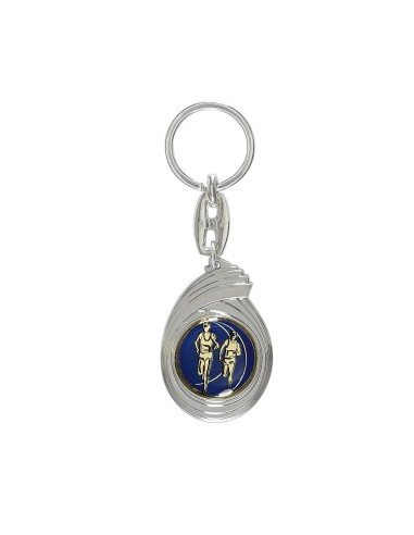 PORTE CLEF PERSONNALISABLE ARGENT 50MM PASTILLE 25MM FSP-KC04