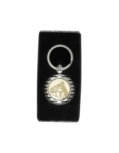 PORTE CLEF PERSONNALISABLE ARGENT 40MM PASTILLE 25MM FSP-KC12