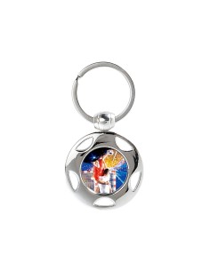 PORTE CLEF PERSONNALISABLE ARGENT 40MM PASTILLE 25MM FSP-KC15