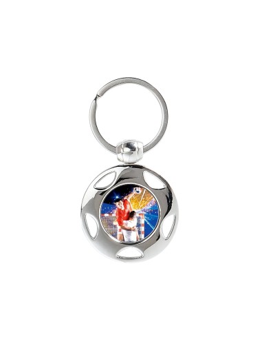PORTE CLEF PERSONNALISABLE ARGENT 40MM PASTILLE 25MM FSP-KC15