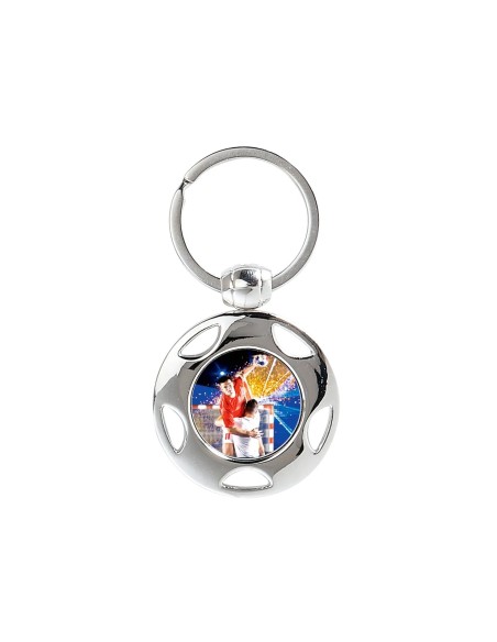PORTE CLEF PERSONNALISABLE ARGENT 40MM PASTILLE 25MM FSP-KC15