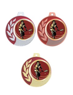 MEDAILLE 70MM 027D BADMINTON Or 3 couleurs