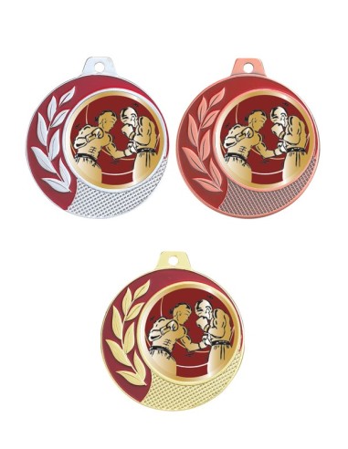 MEDAILLE 70MM 027D BOXE Or 3 couleurs