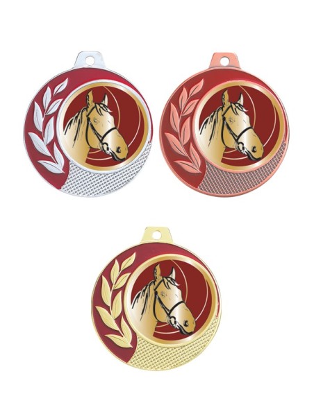 MEDAILLE 70MM 027D CHEVAL Or 3 couleurs