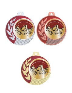 MEDAILLE 70MM 027D NATATION F Or 3 couleurs