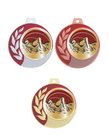 MEDAILLE 70MM 027D NATATION F Or 3 couleurs