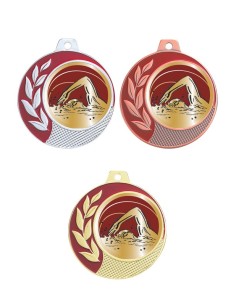 MEDAILLE 70MM 027D NATATION H Or 3 couleurs