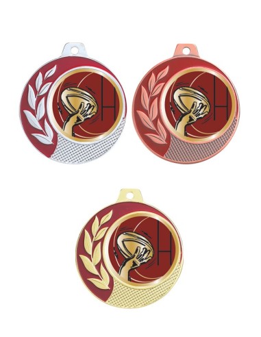 MEDAILLE 70MM 027D RUGBY Or 3 couleurs