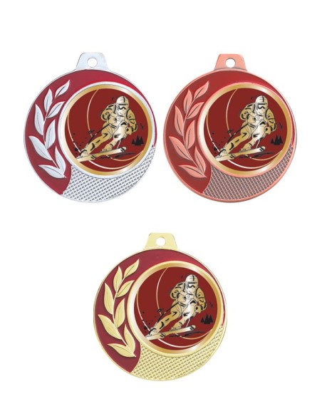 MEDAILLE 70MM 027D SKI Or 3 couleurs