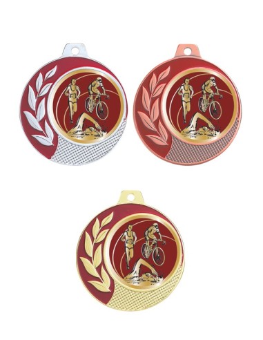 MEDAILLE 70MM 027D TRIATHLON Or 3 couleurs
