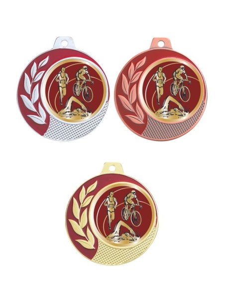 MEDAILLE 70MM 027D TRIATHLON Or 3 couleurs