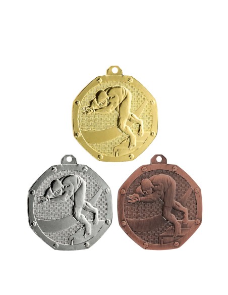 MEDAILLE 50MM NATATION Or 3 couleurs FSP-DB13