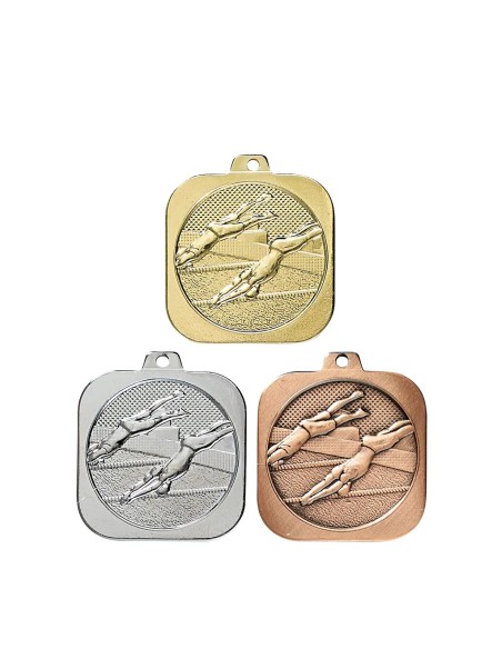 MEDAILLE 40MM NATATION Or 3 couleurs FSP-DK12