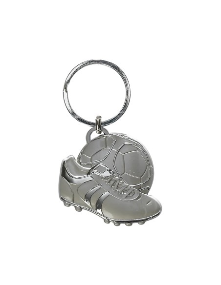 PORTE CLEF FOOTBALL ARGENT 40MM FSP-7018