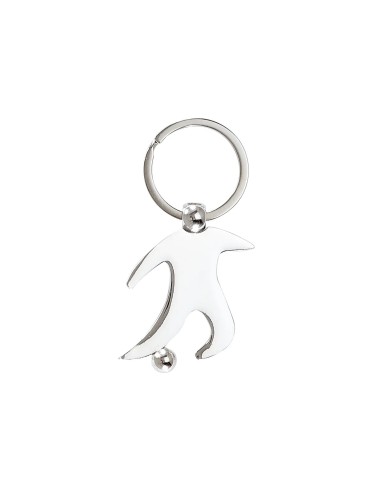 PORTE CLEF FOOTBALL ARGENT 45MM FSP-KC02
