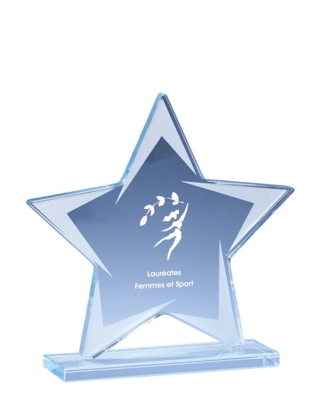 Trophée verre étoile argent personnalisé - Réf FSP-173-02