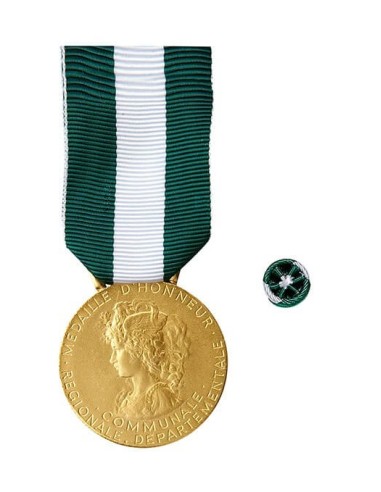 Médaille d’Honneur Régionale, Départementale et Communale Argent 30 ans en Bronze doré. Rosette en option.