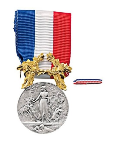 Médaille d'Honneur pour Actes de Courage et de Dévouement Argent en bronze argenté avec dorure. Fixe ruban en option.