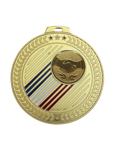 Médaille laiton ø70mm Or, Argent et Bronze / Bleu / Blanc / Rouge